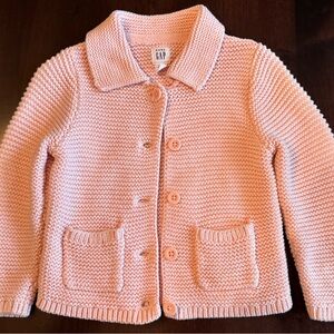 GAP Blush Button-Up Knit Sweater